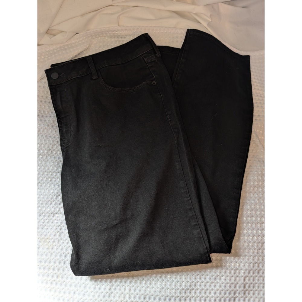Old Navy Women's Black Mid-Rise Power Slim Straight Jeans 16